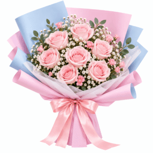7 pink roses bouqets