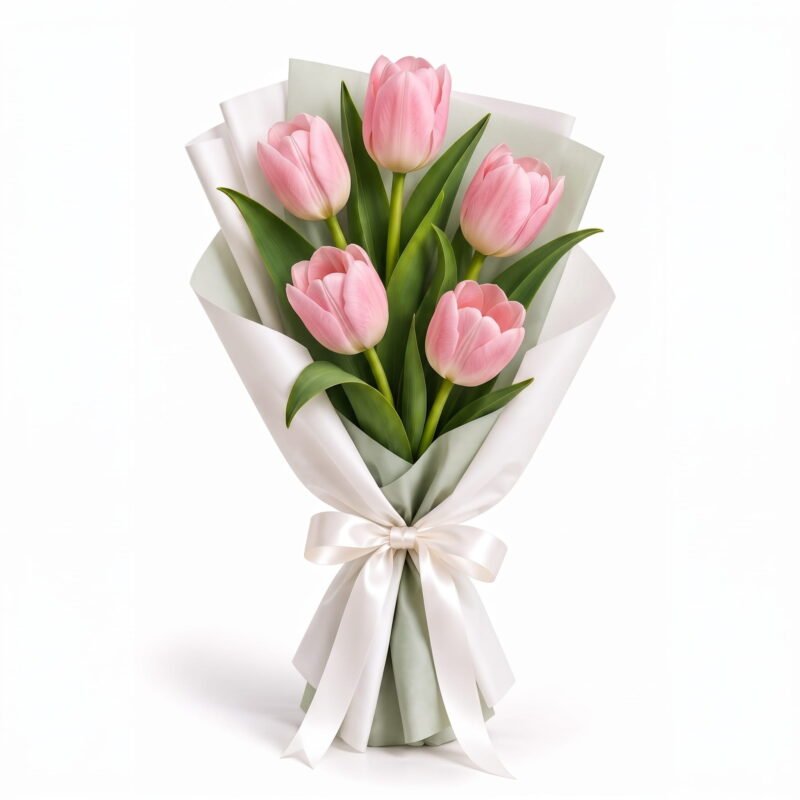 5 Pink Tulip Bouquet