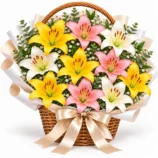 10 Mixed Lily Basket