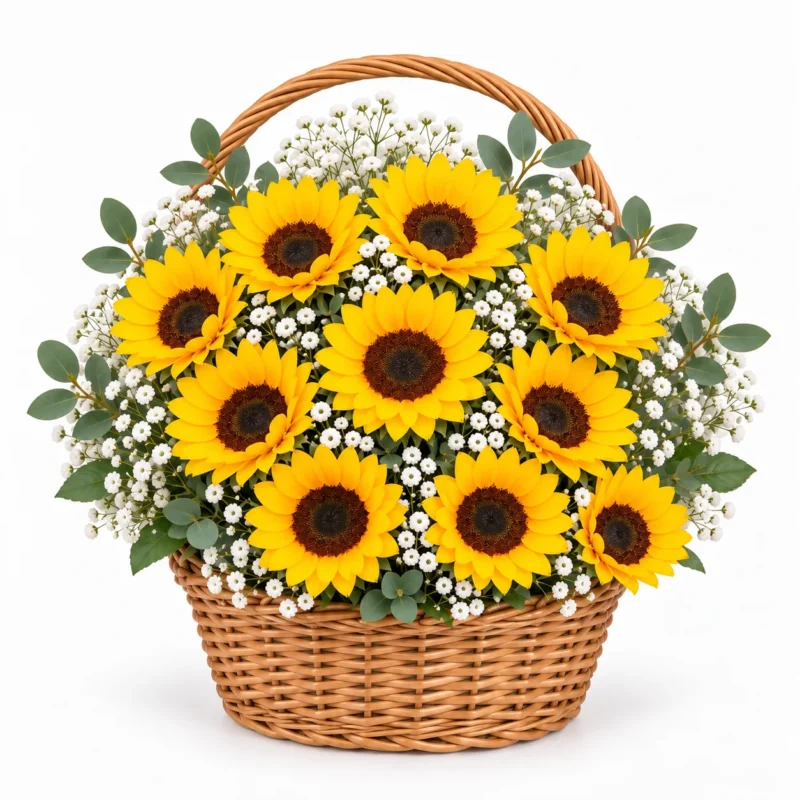 10 Sunflower Basket 10 Sunflower Basket
