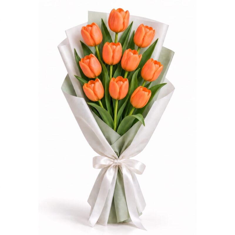 10 Sunset Crush – Orange Tulip Bouquet Orange Tulip Bouquet