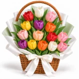 15 Mixed tulip basket