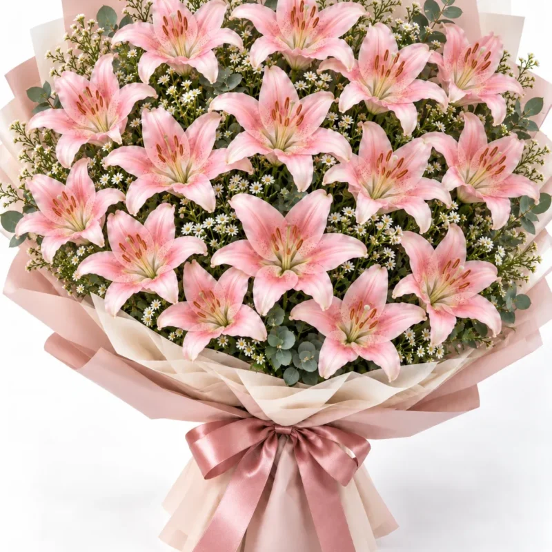 15 Pink Lily Bouquet