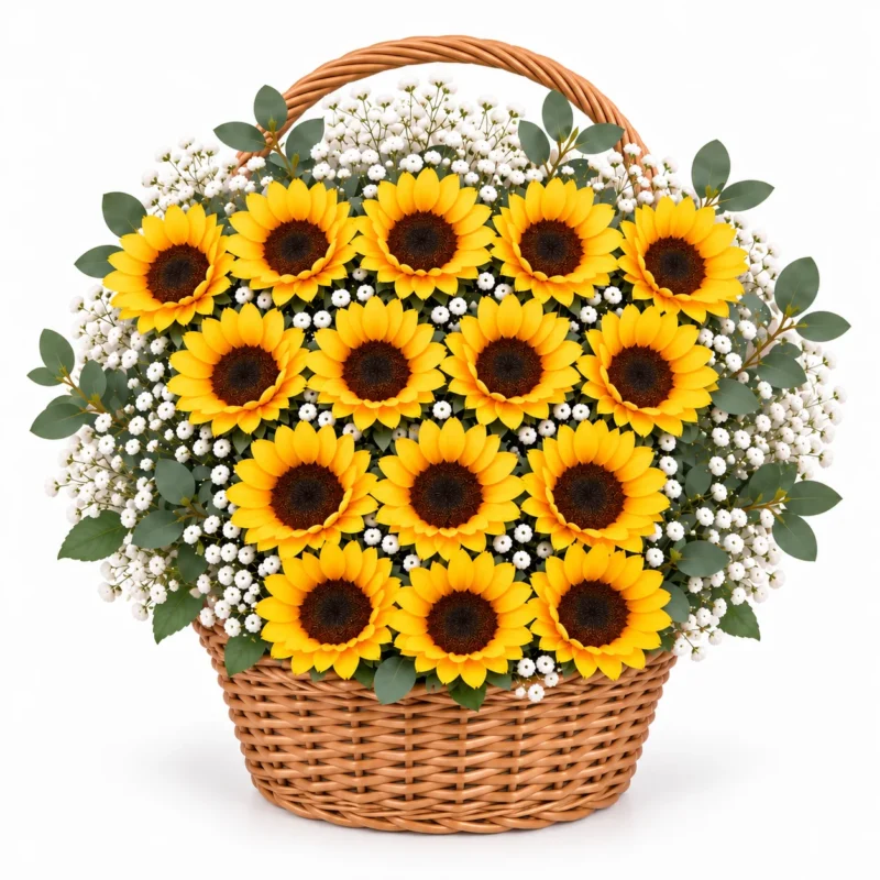 15 Sunflower Basket 15 Sunflower Basket