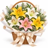 5 Mixed Lily Basket