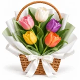 5 Mixed tulip basket