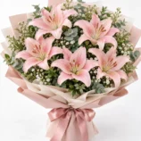 5 Pink Lily Bouquet