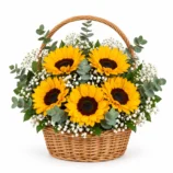 5 Sunflower Basket