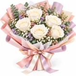 5 White Rose Bouquet