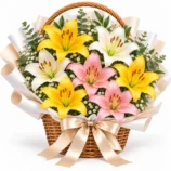 7 Mixed Lily Basket