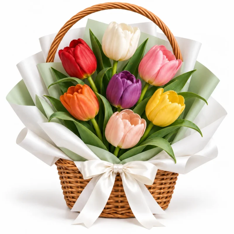 7 Mixed tulip basket 7 Mixed tulip basket