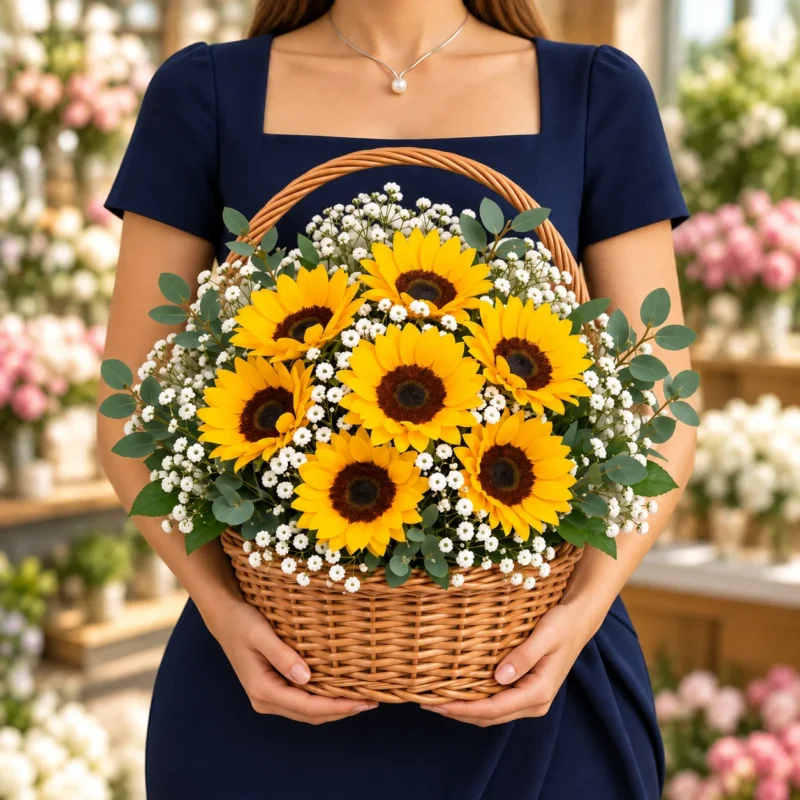 7 Sunflower Basket w model 7 Sunflower Basket w model