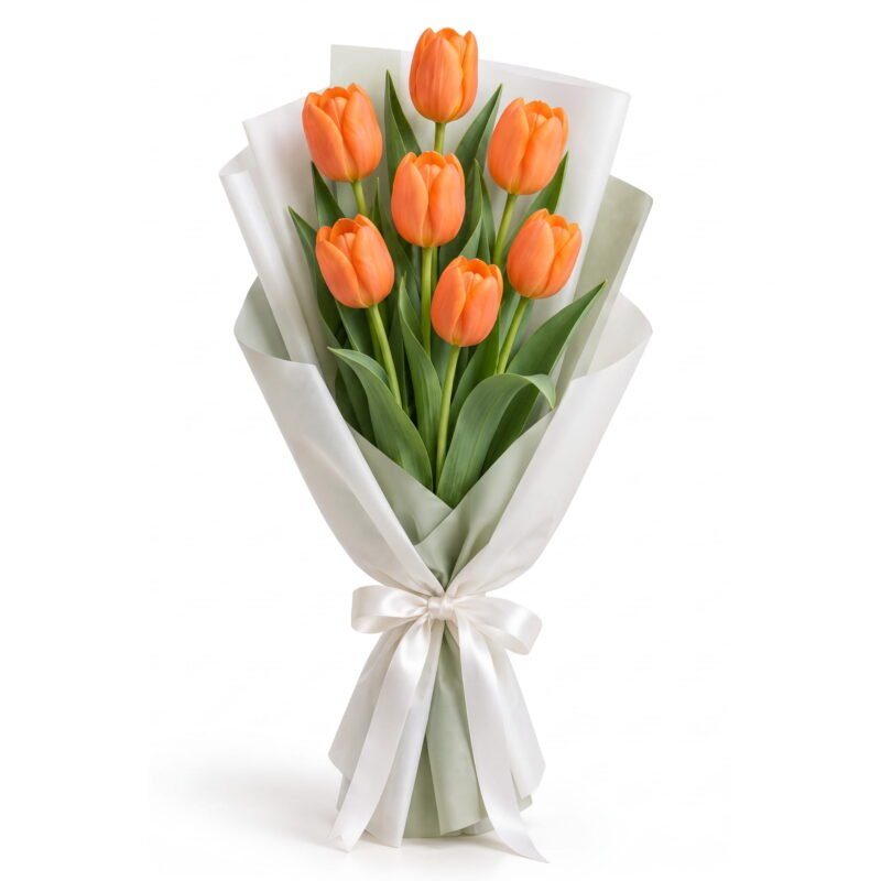 7 Sunset Crush – Orange Tulip Bouquet 7 Sunset Crush – Orange Tulip Bouquet