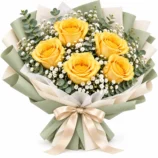 5 Yellow Rose Bouquet