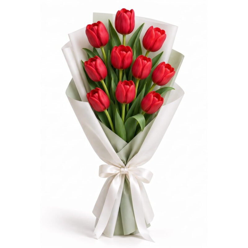10 Red Tulip Bouquet