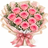 Wrapped in a Crush 10 Pink Rose