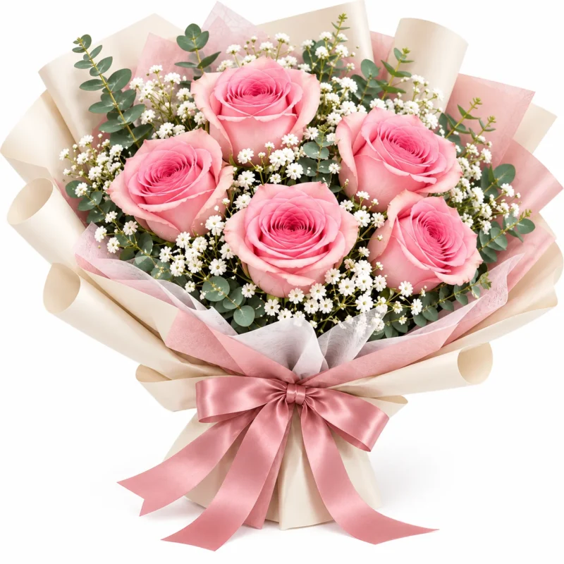 Wrapped in a Crush 5 Pink Rose Wrapped in a Crush 5 Pink Rose