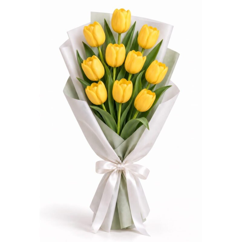 10 Yellow Tulip Bouquet